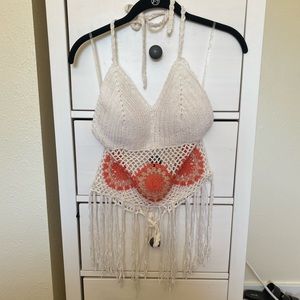 NWT Say What? White Crochet Top